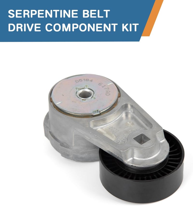 Baxzl Belt Tensioner Pulley with Idler Pulley Serpentine Belt Kit for Dodge Grand Caravan Charger Durango Ram 1500 2500 3500 Chrysler 200 300 Town & Country 3.6L V6 3pcs for 39282 + 38082 + 6PK1960 - Image 5
